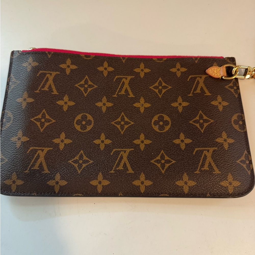 Louis Vuitton Monogram Brown and Pink Clutch